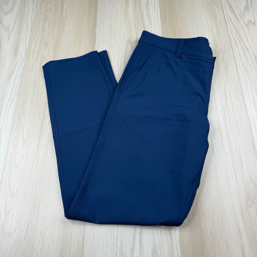 Foot Joy FJ Pants Golf performance Mens 36x32 Blue Flat Front Chino Stretch